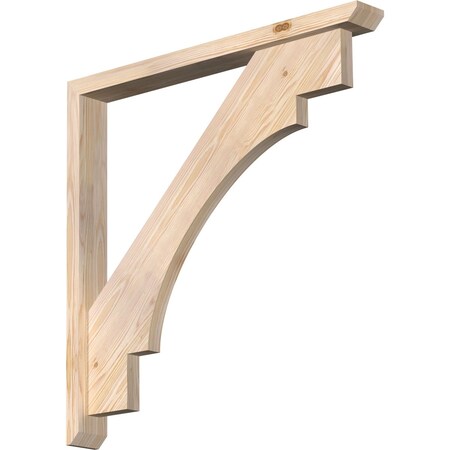 Ekena Millwork Merced Slat Smooth Bracket w/ Offset Brace, Douglas Fir, 3 1/2"W x 32"D x 32"H BKT0402X32X32MRC06SDF